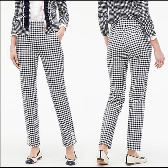 J.Crew Remi pant in gingham with buttons‎ Size 4 - Picture 1 of 11